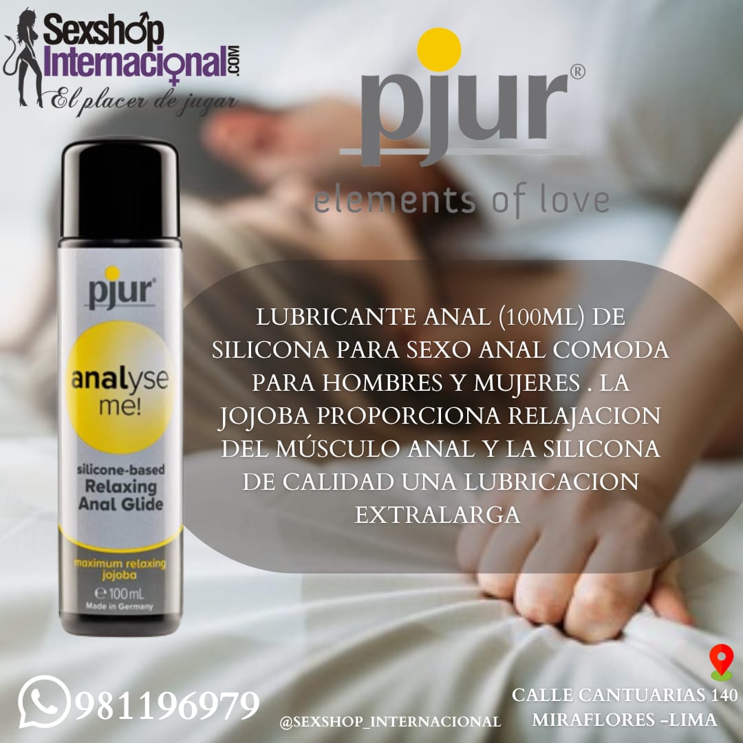 GEL LUBRICANTE DE SILICONA - PJUR ANAL Y VAGINAL-PAREJAS-SEXSHOP LIMA 981196979 